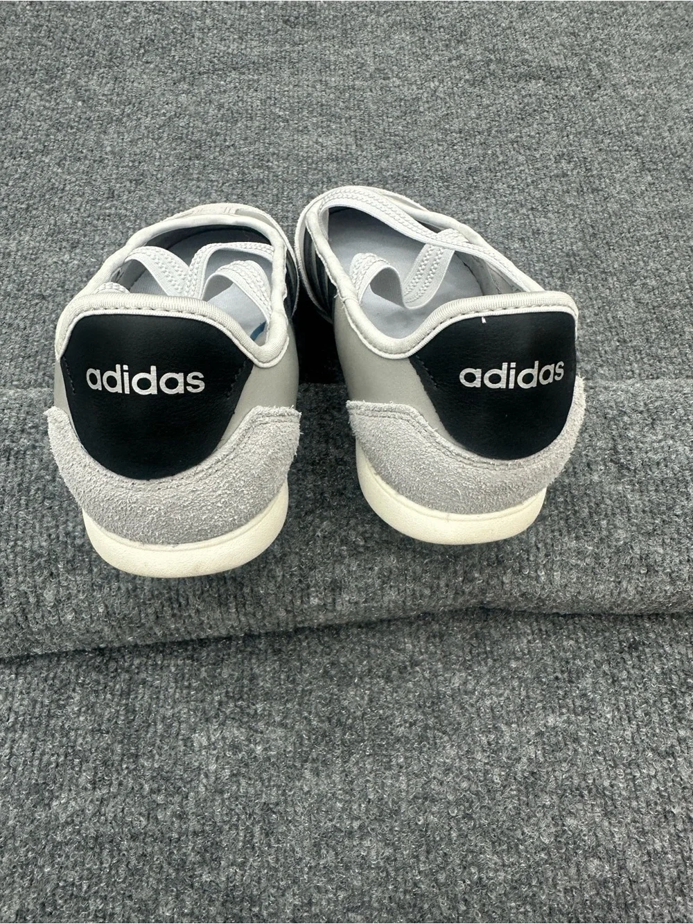 adidas Barreda Mary Jane Women’s Silver and Black Retro Low-Top Slip On Sneakers